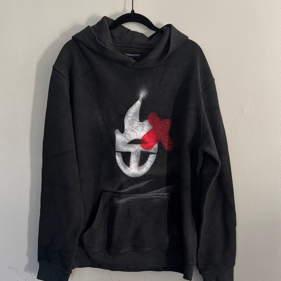 tenaciti Other - Black Tenaciti Hoodie with Graffiti Graphic Design